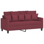 vidaXL Ensemble de canapés 2 Pièces avec coussins Rouge bordeaux Tissu