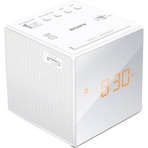 Sony icfc1 blend-in radio réveil - blanc