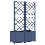vidaXL Jardinière avec treillis bleu gris 80x40x136 cm PP