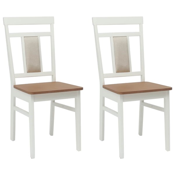 vidaXL Chaise de salle à manger 2 Pièces Blanc et Naturel