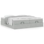 VidaXL Cadre de lit ottoman et matelas gris clair 160x200cm velours