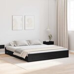 vidaXL Cadre de lit avec rangement avec tiroir Chêne noir 180 x 200 cm