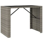 vidaXL Ensemble de bar de jardin 5 Pièces avec coussins gris poly rotin