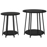 Table d'appoint vidaXL 2 pièces Bois Noir et Métal