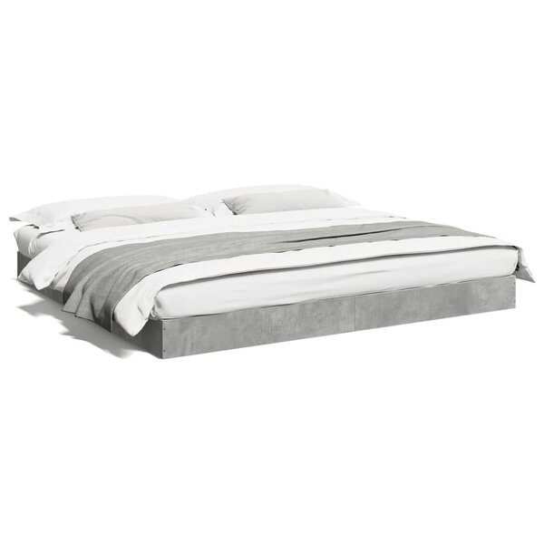 vidaXL Cadre de lit sans matelas gris béton 200x200 cm