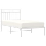 vidaXL Cadre de lit métal sans matelas avec tête de lit blanc 90x190cm