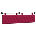 vidaXL Tête de lit suspendue Bordeaux Velours