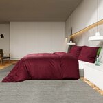 vidaXL Ensemble de housse de couette Bordeaux 225x220 cm Microfibre