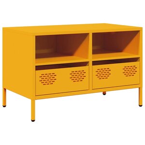 vidaXL Meuble TV jaune moutarde 68x39x43 5 cm acier laminé à froid