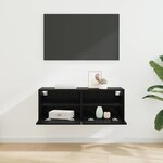 vidaXL Meuble TV mural Chêne noir 80 x 30 x 30 cm Bois d'ingénierie