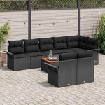 vidaXL Ensemble de canapé de jardin 9 Pièces Noir Poly rotin