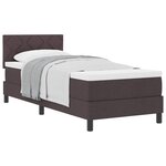 vidaXL Lit à ressorts avec matelas Marron foncé 80 x 200 cm tissu