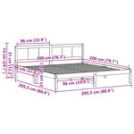 vidaXL Cadre de lit en bois de pin blanc Blanc Bois massif King size