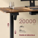 Bureau électrique réglable en hauteur table d’angle 140 x 160 cm avec multiprise fonction mémoire 2 hauteurs pour télétravail marron 12_0004614
