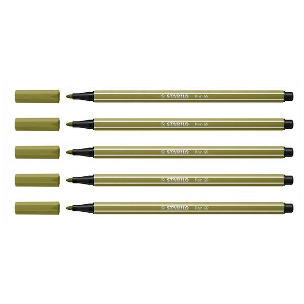 Feutre de Dessin Pointe Moyenne Pen 68 Vert épinard x 5 STABILO