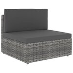 Vidaxl salon de jardin 7 pièces résine tressée gris