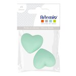 2 Perles Vert D'Eau 29X29X12 mm - Silicone