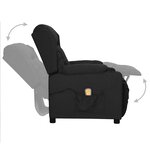 vidaXL Fauteuil de massage Noir Tissu