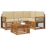 vidaXL Ensemble de canapés d'extérieur 5 pc Naturel et Beige Polyester