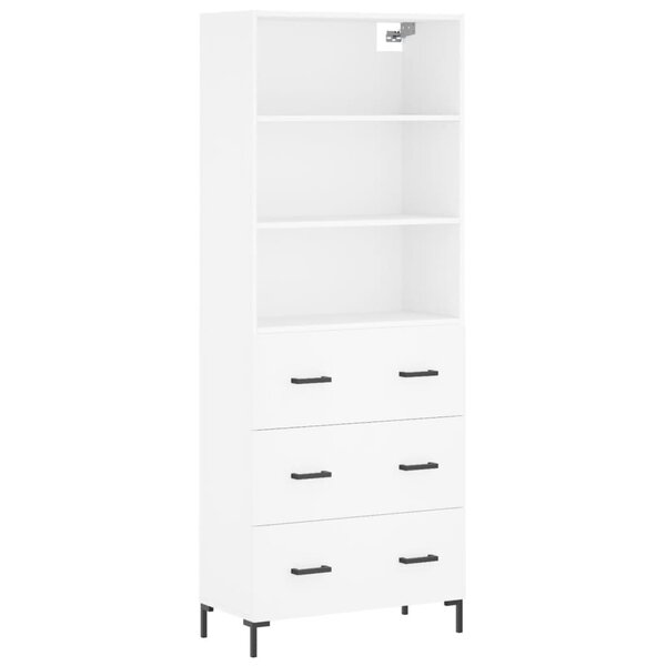 vidaXL Buffet haut Blanc 69 5x34x180 cm Bois d'ingénierie