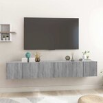 vidaXL Meubles TV suspendus Sonoma gris 3 Pièces Bois d'ingénierie