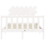 vidaXL Cadre de lit sans matelas blanc bois de pin massif