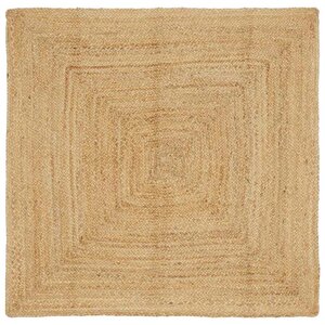 vidaXL Tapis de zone Beige 120 x 120 cm Jute