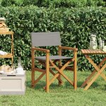 vidaXL Chaise de directeur Marron et gris clair Bois de teck massif