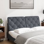 vidaXL Coussin de tête de lit gris foncé 120 cm velours
