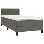 vidaXL Sommier à lattes de lit avec matelas et LED Gris foncé 90x190cm