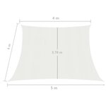 vidaXL Voile d'ombrage 160 g/m² Blanc 4/5x4 m PEHD