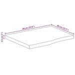 vidaXL Dessus de table 60x40x2 5 cm bord vivant bois massif manguier