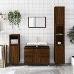 vidaXL Armoire salle de bain chêne marron 80x33x60cm bois d'ingénierie