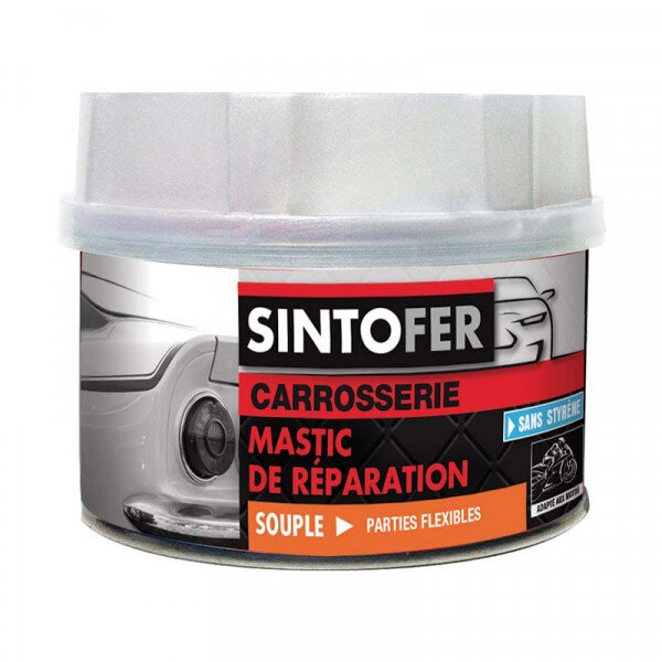 Boîte mastic de réparation polyester souple carrosserie 350g sinto