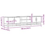 vidaXL Meuble TV chêne fumé 180x35x41 cm bois d'ingénierie