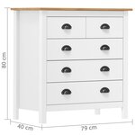vidaXL Buffet Hill Blanc 79x40x80 cm Bois de pin solide