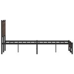 vidaXL Cadre de lit en métal avec tête de lit chêne marron 120x200 cm
