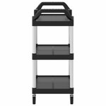 vidaXL Chariot à 3 niveaux noir 81x41x92 cm aluminium
