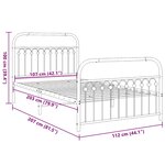 vidaXL Cadre de lit métal sans matelas avec pied de lit noir 107x203cm