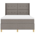 vidaXL Lit à ressorts avec matelas Taupe 140 x 200 cm tissu