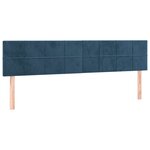 vidaXL Têtes de lit 2 Pièces Bleu foncé 90x5x78/88 cm Velours