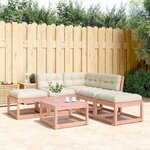 vidaXL Salon de jardin 5 Pièces avec coussins bois massif douglas