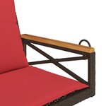 vidaXL Balancelle avec coussins marron 63x62x40 cm résine tressée