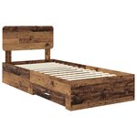 vidaXL Cadre de lit Bois ancien 90 x 190 cm Bois d'ingénierie