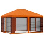 vidaXL Abri de jardin avec parois 4 × 3 m Orange Polyester et Acier