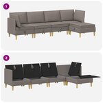 vidaXL Canapé modulaire avec rangement 5 Pièces Taupe Tissu
