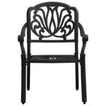 vidaXL Ensemble de bistro 3 Pièces Aluminium coulé Noir