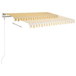 vidaXL Auvent manuel rétractable avec LED 3x2 5 m Jaune et blanc