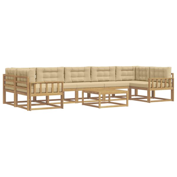 vidaXL Ensemble de canapés d'extérieur 6 pc Blanc et Beige