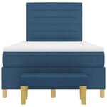 vidaXL Lit à Sommier avec Matelas & Banc Bleu 120x190 cm Tissu